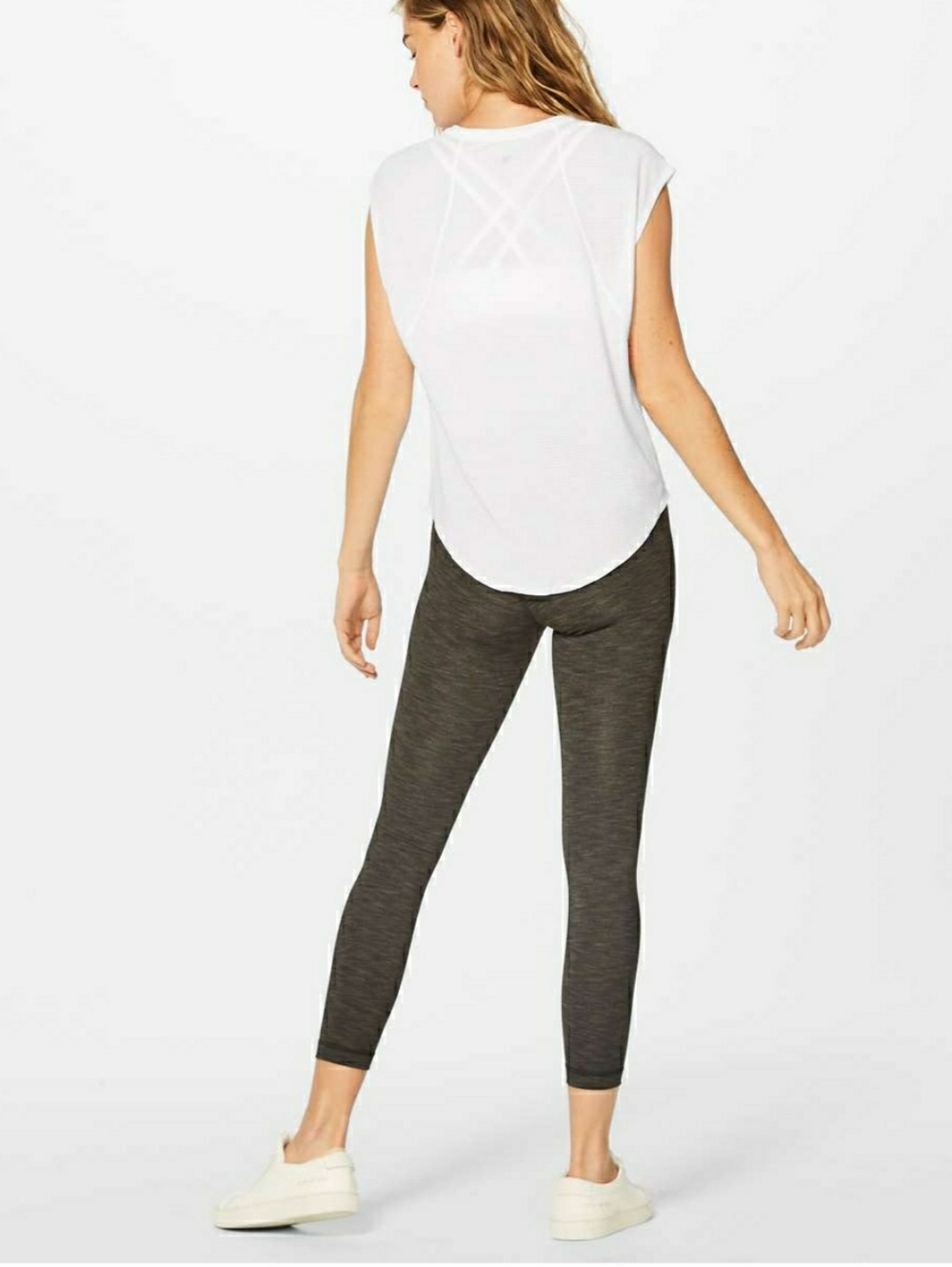 Lululemon Plank To Pike Short SleeveHeathered White / White - 10